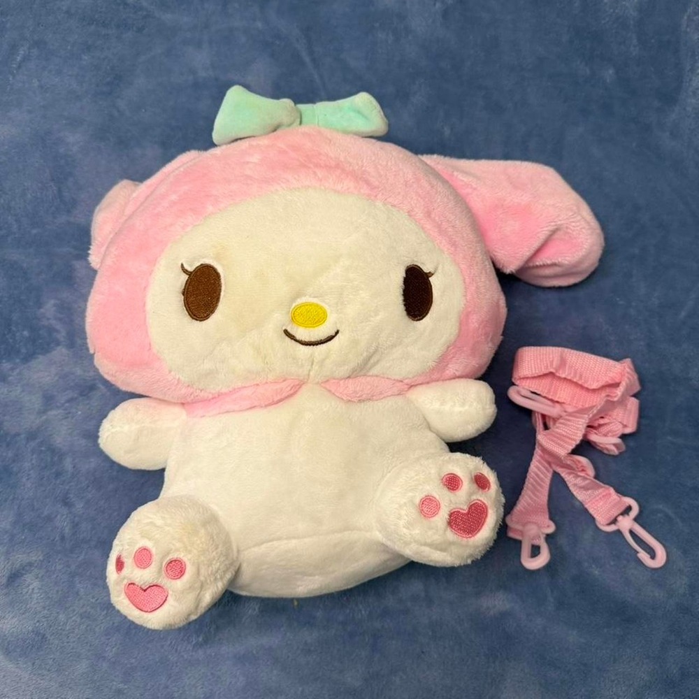 My Melody pink backpack with cute bow and leash